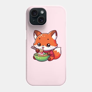 Fox eating ramen Phone Case