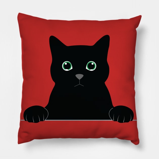 Black sad cat Pillow by grafart