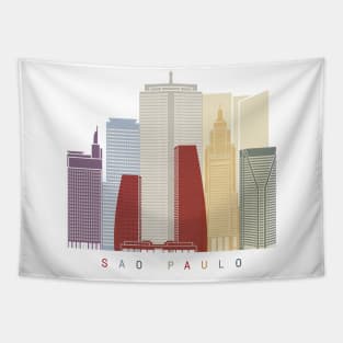 Sao Paulo skyline poster Tapestry