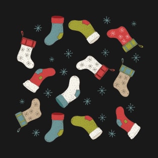 Scattered Christmas Stockings T-Shirt