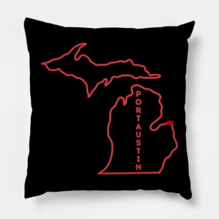 Port Austin MI Love (Red) Pillow