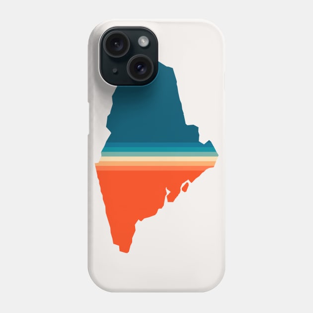 Maine State Retro Map Phone Case by n23tees