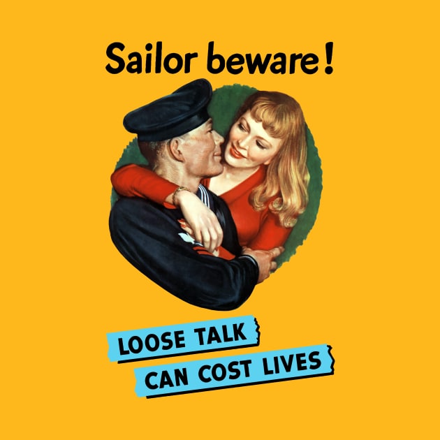 Sailor Beware - Loose Talk - WWII Propaganda by warishellstore