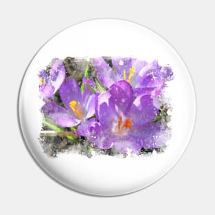 Hope Springs Eternal - Crocus with watercolor texture Pin