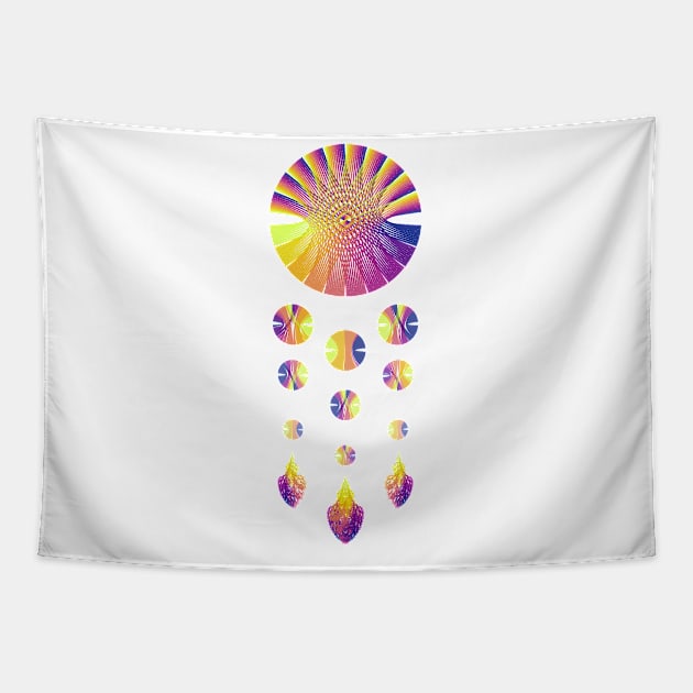 Dream Catcher | Sunset Blue Red Yellow White Tapestry by aRtVerse