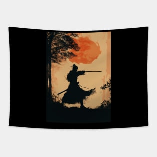 Samurai Sunset Tapestry