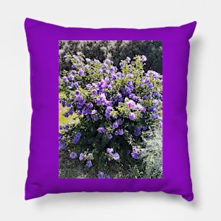 Purple Hibiscus Flowers Pillow