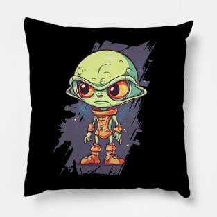 Alien cartoon, extra terrestrial funny conqueror Pillow