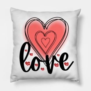 Love Hearts Valentine's Day Pillow