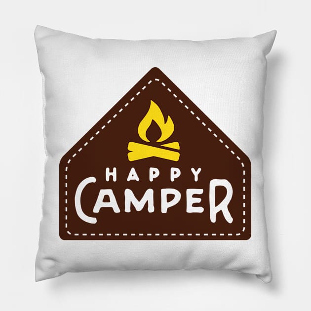 HAPPY CAMPER Pillow by nektarinchen