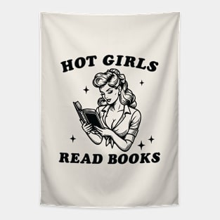 Hot Girls Read Books Vintage Tapestry