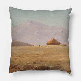 Mountain Plateau with Hut by Frederic Edwin Church Pillow