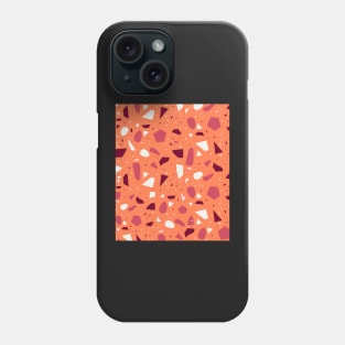 Seamless  Orange and Pink Terrazzo Pattern Phone Case