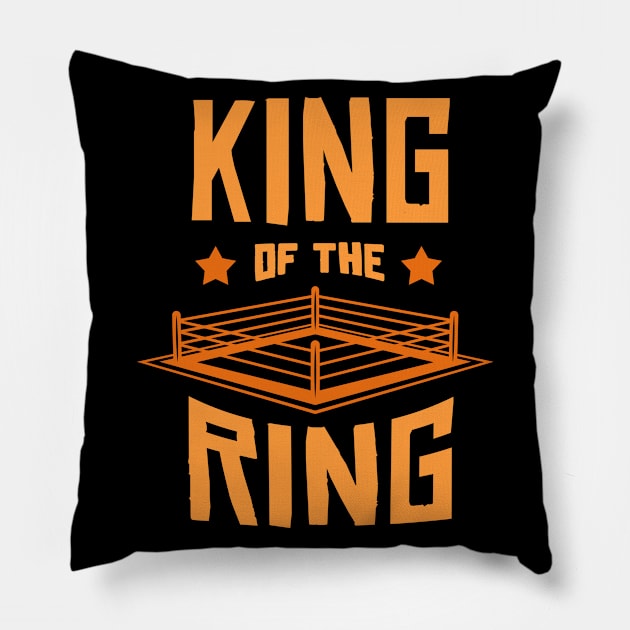 Boxing King of the ring fight boxer gift Pillow by voidea