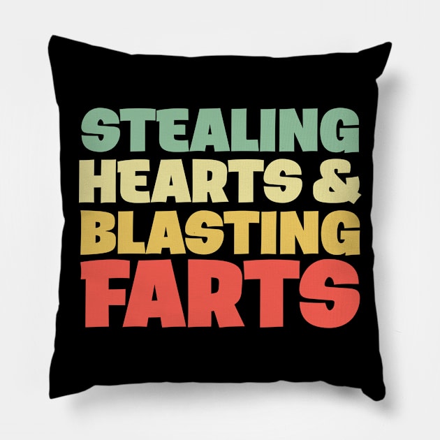 Stealing Hearts Blasting Farts Funny Humor Poot Pillow by Mellowdellow