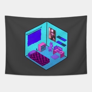 Vaporwave pink blue purple tumbler bedroom Tapestry