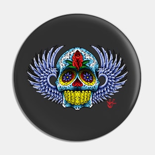 flying calavera Pin