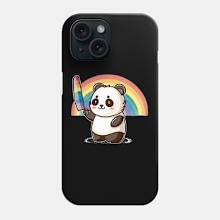 Cute Kawaii Panda Pride with rainbow flag Phone Case