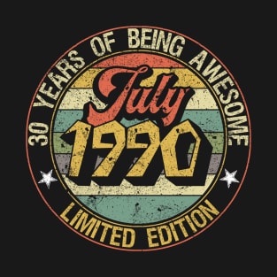 born July 1990 Vintage Gift T-Shirt