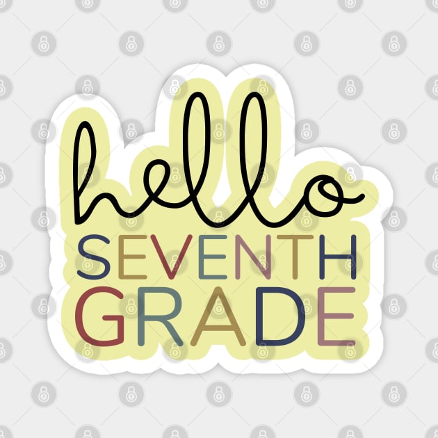 SEVENTH GRADE HELLO Magnet by Myartstor 