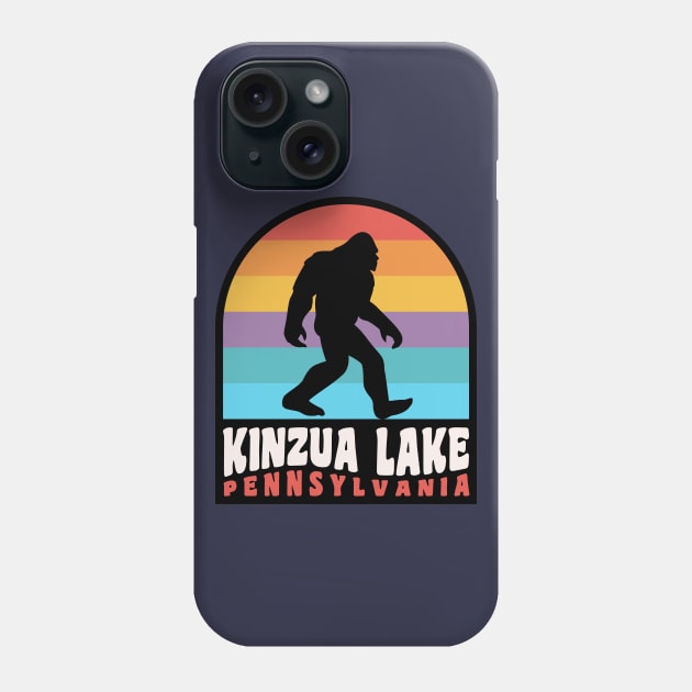 Kinzua Lake Pennsylvania Bigfoot Sasquatch Retro Sunset Phone Case by PodDesignShop