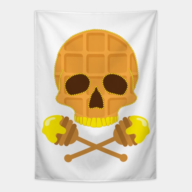 Waffle Skull and Honey Tapestry by Nuletto