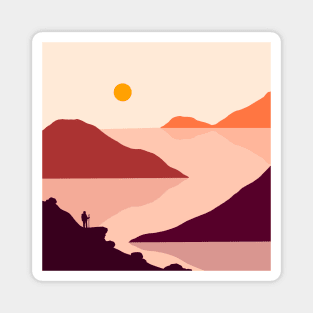 Warm  landscape sunset Magnet
