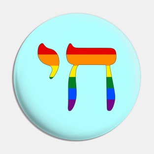 Chai - Jewish Life Symbol (Pride Colors) Pin