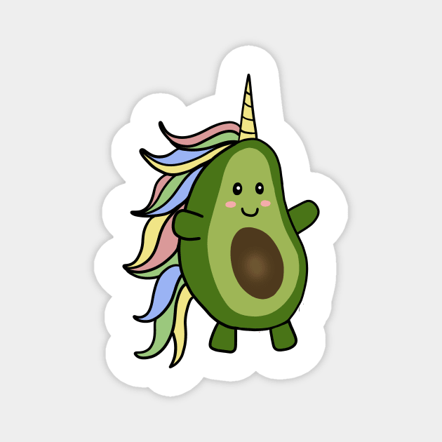 Cute Unicorn Avocado Lover Magnet by dukito