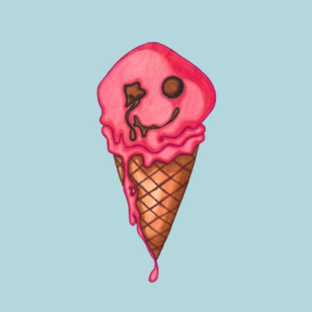 Melting Happy Face Ice Cream - (Ice Scream) by JadedOddity