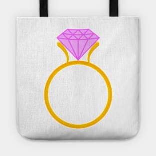 Diamond Engagement Ring With Gold Band Tote