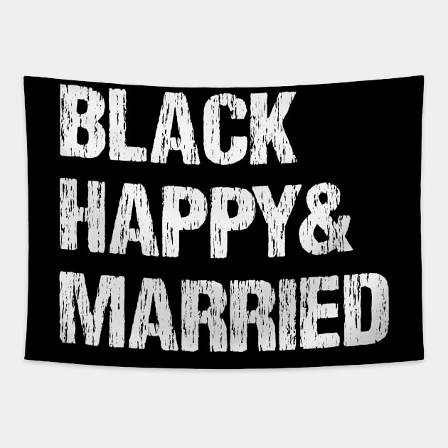 Black Happy Married Tapestry by LittleBoxOfLyrics