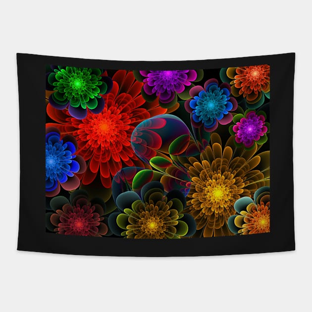 Fractal Bouquet Tapestry by lyle58