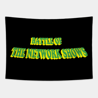 Battle of the Network Shows Podcast Logo Green and Yellow Tapestry