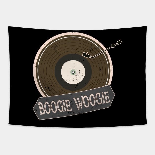 Boogie Woogie Turntable Vintage Design Tapestry by echopark12