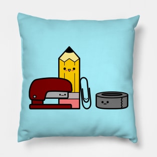 Chibi Office Supplies Pillow