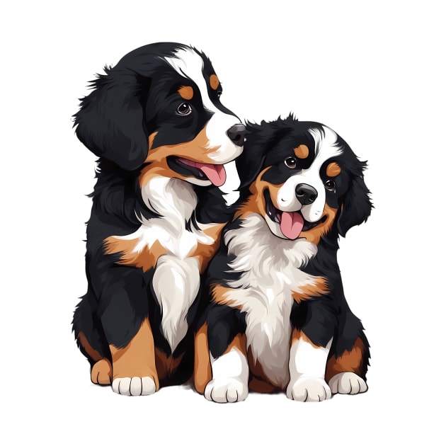 cute bernese mountain dog by animegirlnft