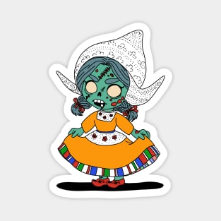 Cute Dutch Zombie Girl Magnet