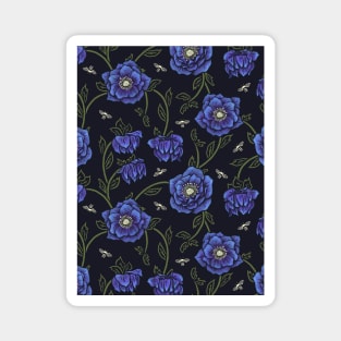 Midnight Hellebore Flowers Magnet