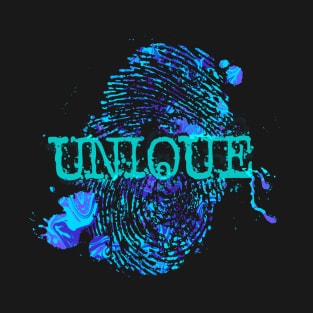 Unique Teal Purple Thumbprint T-Shirt