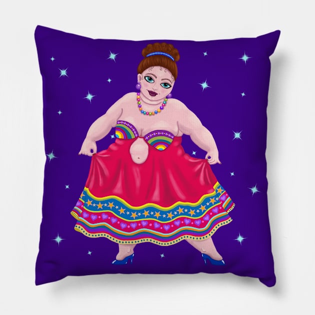 Portia's New Party Frock Pillow by SoozieWray