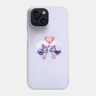 valentine's day, northern birds and heart Phone Case