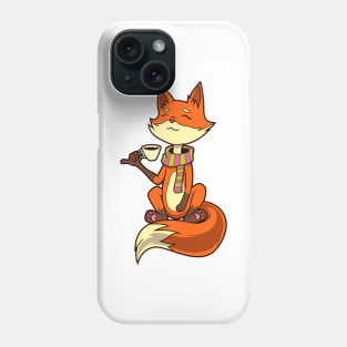 Fox drinking coffee - coffee drinker Phone Case