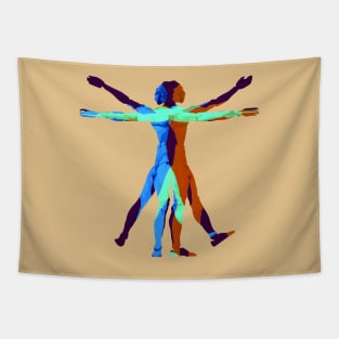 The Vitruvian Man (Earthy) Tapestry