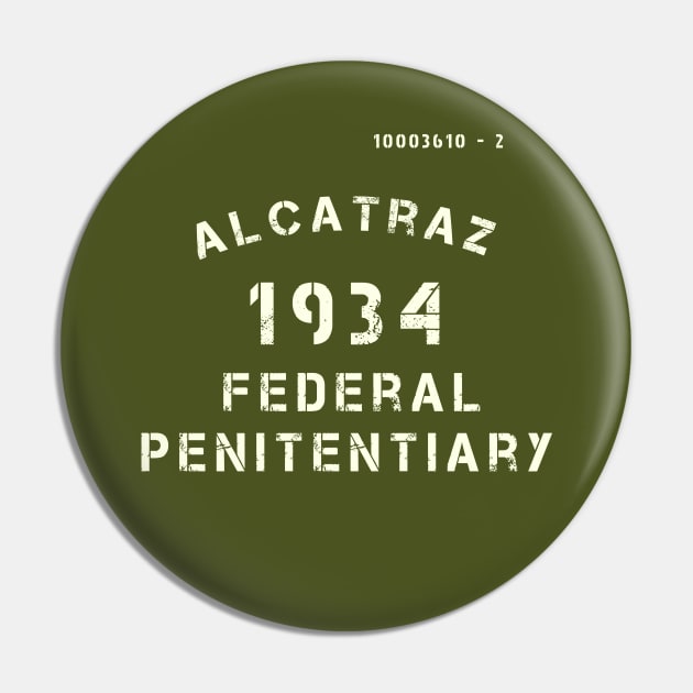 Alcatraz Prison Penitentiary Jail Prisoner Vintage Pin by Closeddoor