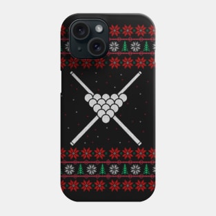 Billiards Ugly Christmas Sweater Gift Cute Phone Case