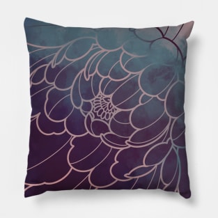 dark peony flower Pillow