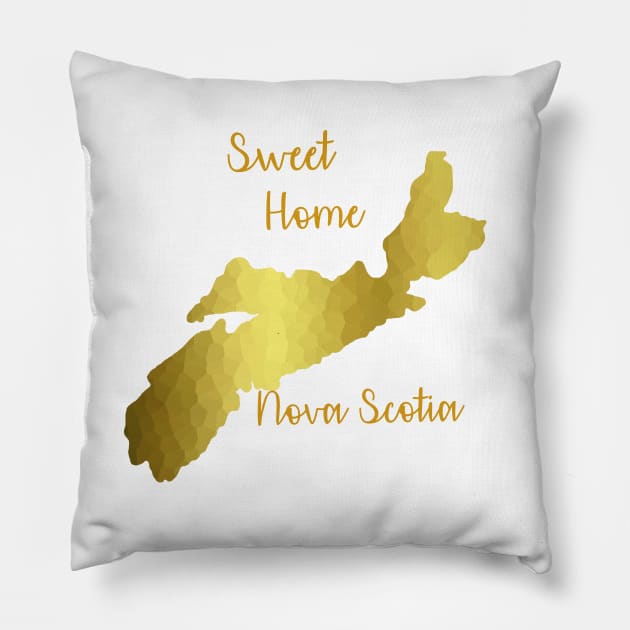 SWEET Home Nova Scotia Gold Pillow by SartorisArt1