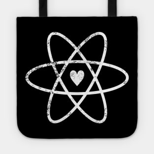 Atomic Symbol + Heart, Distressed Tote