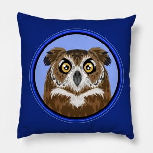 Great Horned Owl Circle Pillow